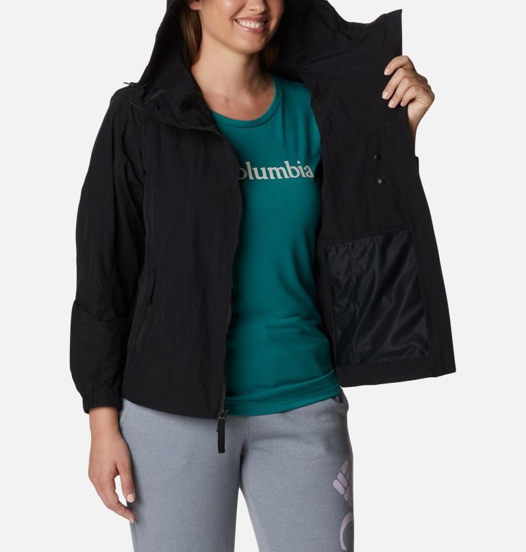 Women's Columbia Wallowa Park Novelty Windbreaker Jackets Black | CA-I5381