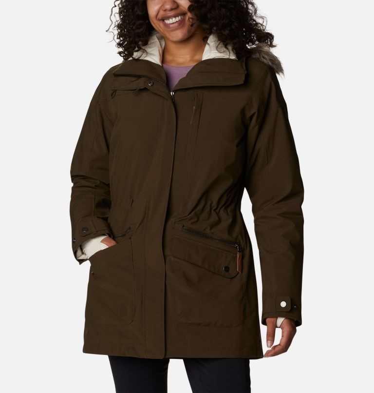 Women\'s Columbia Watson Lake Omni-Heat Infinity Interchange Insulated Jackets Dark Brown | CA-UAC5L