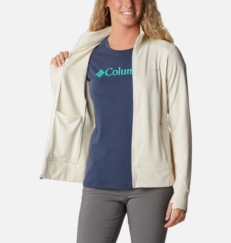 Women's Columbia Weekend Adventure Full Zip Jackets Cream | CA-WLA63