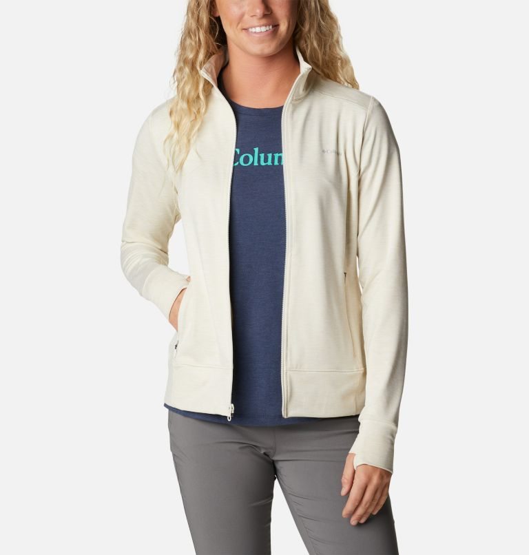 Women's Columbia Weekend Adventure Full Zip Jackets Cream | CA-WLA63