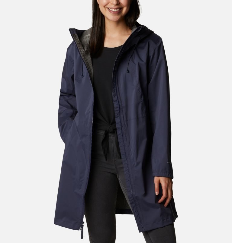 Women's Columbia Weekend Adventure Long Shell Jackets Navy | CA-M6840