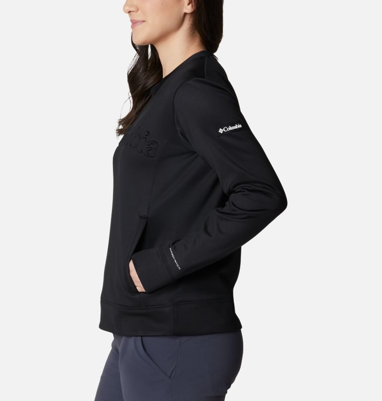 Women's Columbia Windgates Tech Fleece Sweatshirts Black | CA-F0L15