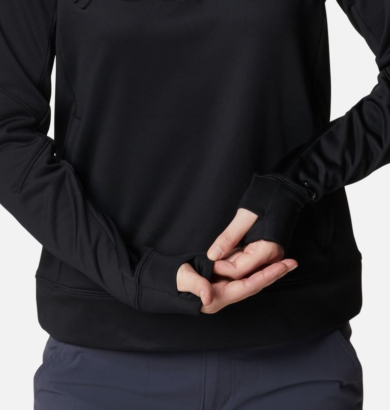 Women's Columbia Windgates Tech Fleece Sweatshirts Black | CA-F0L15