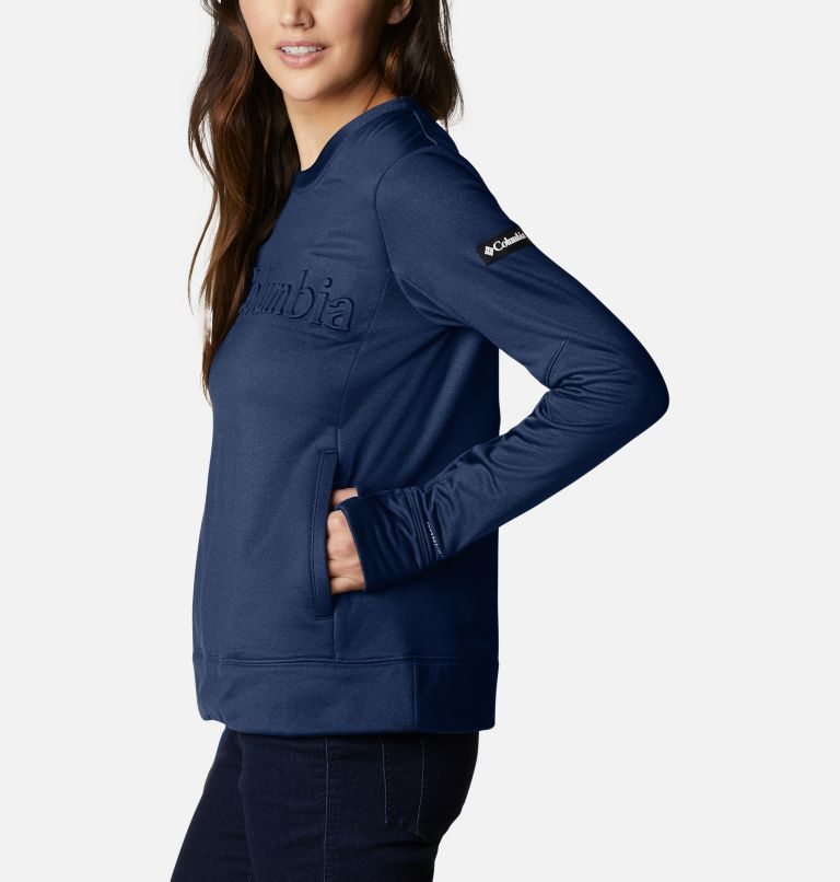 Women's Columbia Windgates Tech Fleece Sweatshirts Navy | CA-J854L