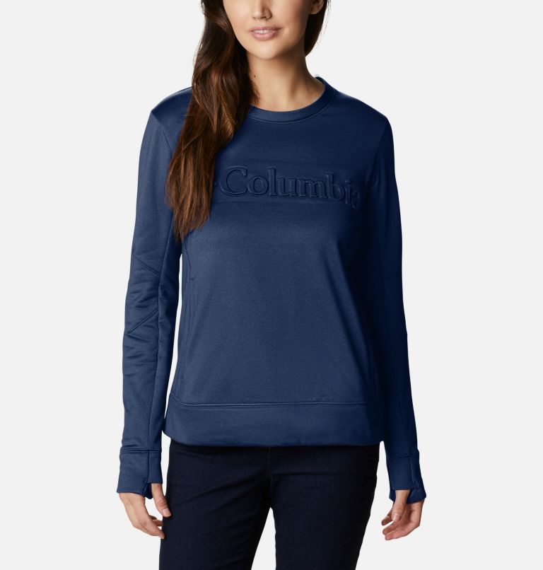 Women\'s Columbia Windgates Tech Fleece Sweatshirts Navy | CA-J854L