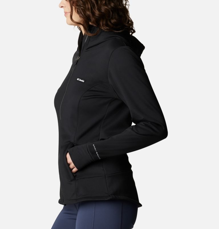 Women's Columbia Windgates Tech Full Zip Fleece Jackets Black | CA-C5C84