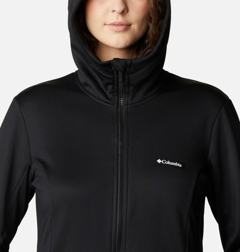 Women's Columbia Windgates Tech Full Zip Fleece Jackets Black | CA-C5C84